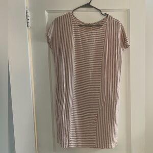 Madewell Striped Tee Dress - Lavender & White